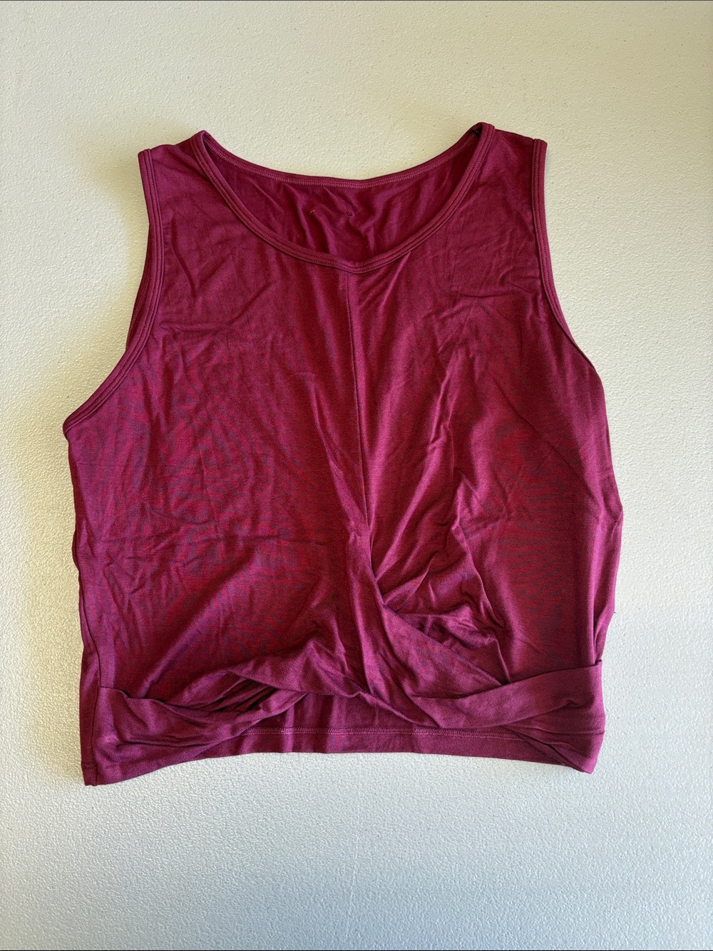 Twist-Hem Sleeveless Tank Top - Berry Plum